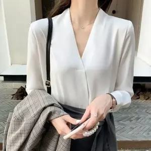 [하프클럽/]가을 여성 하객 이너블라우스 레이어드 정장 긴팔
