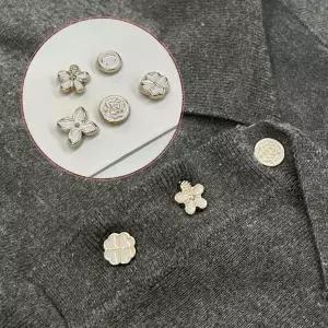 [하프클럽/]매너브로치 자석 매너 단추 브로치 화이트 믹스 5종