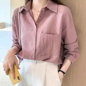 [하프클럽/]심플 여자 업무용 블라우스 넉넉한 루즈핏 블라우스