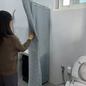 ( )방수 샤워커튼 그레이 80x180 화장실가림막 욕실커텐 욕실방수커튼_25042108