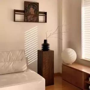 통나무 테이블 사각형 나무 부두 스툴 커피 아파트 코너 견고한 원목가구 로우