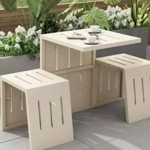 일체형 야외용 테이블 2인 세트 베란다 탁자 의자 마당 철제