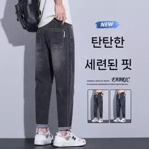 픽호샵 남성 팬츠 허리밴딩 청바지 데님팬츠 봄가을 배기핏 키작남 꾹3