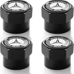 메르세데스 벤츠 AMG 금속 자동차 휠 에어 캡용 어 밸브 스템 자동 액세서리 4팩 블랙