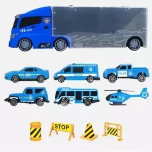 경찰차 미니카 자동차 캐리어 세트