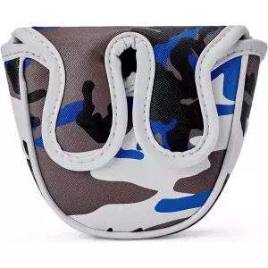 헤드 커버 골프 클럽 블루 카모플라주 카모 말렛 퍼터 하프 자석 잠금 PU 가죽 헤드커버 3118295