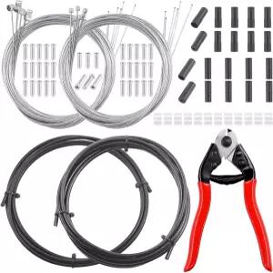 산악 및 도로 자전거용 엔드 캡과 스틸 하우징 O링이 커터 있는 스테인리스 케이블 브레이크 러스타크 키트