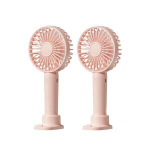 린린윌 휴대용 선풍기 2팩 USB 충전식 휴대폰 3단 실내용 미니 핑크색 배터리 실외 홀더 베이스 하루 속도 종일 초소음