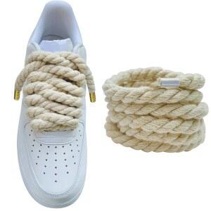 [미국배송] 에어 포스 1을 위한 로파우 두꺼운 로프 신발 끈 덩크 조던 AF1 스니커즈를 DIY 청키 점보 끈을 펀치하지 마세요