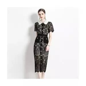 여자 원피스 레이스 롱 미디 슬림핏 여신룩 스타일 정장 드레스 원템5