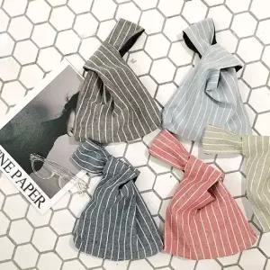 줄무늬 미니 에코백 휴대폰 복주머니 미니 손가방 미니가방 캔버스가방 복주머니