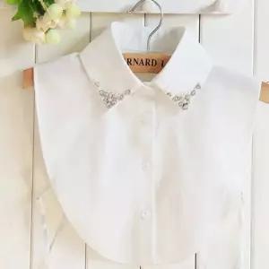 여성 진주 큐빅 넥 케이프 레이스 셔츠 페이크 카라 넥케이프 이너카라 레이어드카라