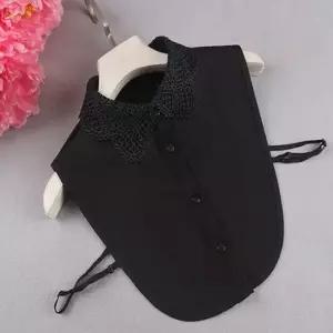 여성 자수 펀칭 페이크 넥 케이프 이너셔츠 이너카라 넥케이프 이너카라 레이어드카라