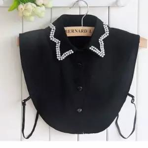 여성 진주 포인트 레이어드 카라 넥 케이프 이너셔츠 넥케이프 이너카라 레이어드카라