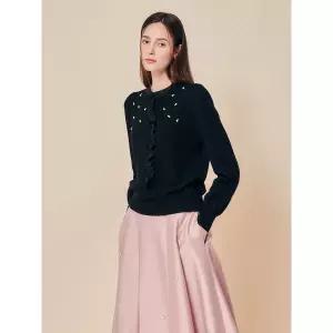 매장정품 지고트 JS2A1POX41[로맨틱 비즈 러플 플래킷 니트 풀오버] 229193