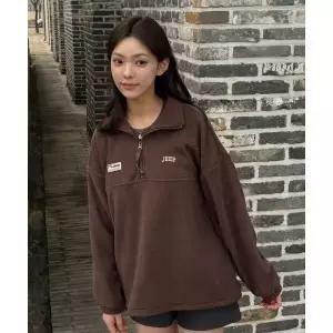 지프 JEEP 에센셜 스몰로고 하프집업 플리스 (JR5TSF192BR) JR5TSF192BR