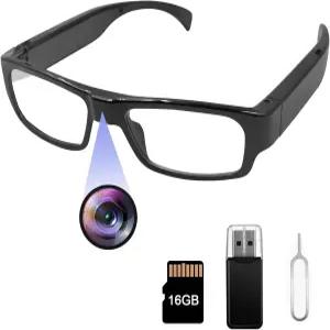 카메라 안경 착용형 스마트 비디오 녹화 휴대용 야외 스포츠 액션 지원 사진/비디오 16GB 마이크로 SD 카드