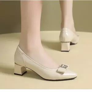 여성 MN 플랫 가보시 앞코 소가죽 뾰족코 스몰사이즈 미들굽 펌프스 단화 인기5