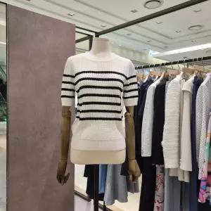 매장정품 지고트 JR4E1PO663 [ 라운드넥 스트라이프 반팔 니트 ] 229230