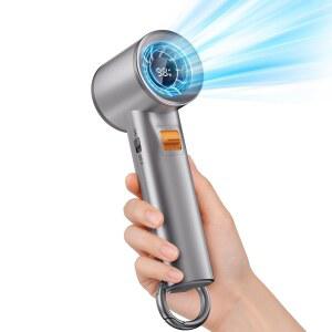 여행용 휴대용 선풍기 충전식 포켓용 5000mAh 야외 흐름 100 속도 강력한 그레이 공기 조절 가능한 20시간 캠핑 활동용 선물 냉각 바람