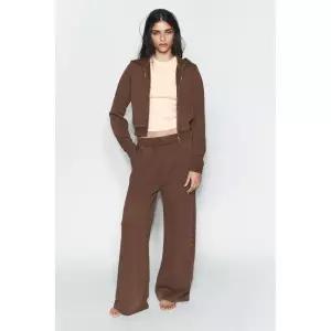 ZARA 스터드 후드 플러시 스웨트셔츠 - 다크 브라운 4174/056/716 148007