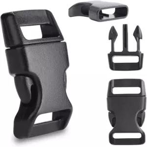 쿠비고 30팩 5/8인치 곡선 파라코드 팔찌 클립 낙하산 550 플라스틱 측면 릴리스 버클 개 칼라 DIY 공예