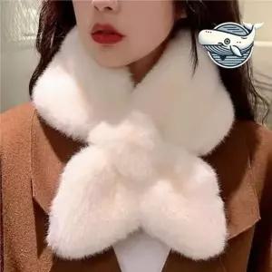여성 겨울 인조 퍼 스카프 리본 목도리 따뜻한 여자목도리 여성머플러 겨울머플러 스카프