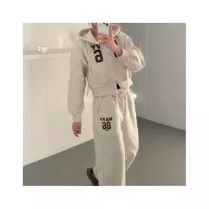 옷자락 여자 크롭 프린팅 투웨이 후드집업 겨울기모바지 세트