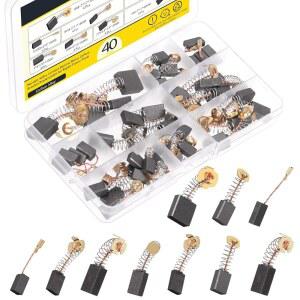 Mardatt 40Pcs 10사이즈 전동기 카본 브러시 수리 전동 공구 및 모터 부품 교체