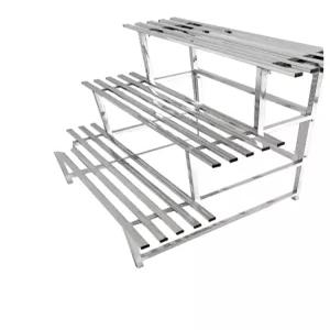 철제 화분진열대 베란다 은대 스텐 바퀴 블랙 2단 계단식