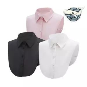 세련된 레이어드 블라우스 캡숏 소매 셔츠 페이크카라 넥케이프 레이스카라 탈부착카라