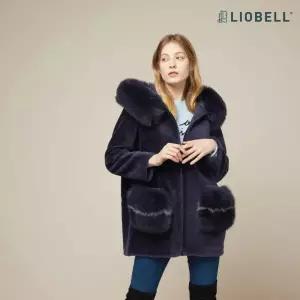 리오벨 핀란드폭스X호주산양모100%후드코트 후드하프쟈켓 1223310
