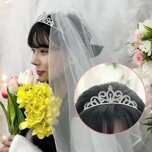 [하프클럽/]공주머리띠 웨딩 티아라 왕관머리띠 B 티아라왕관