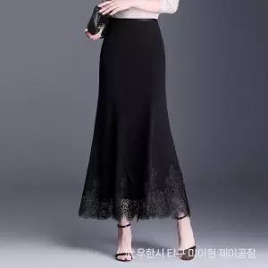 EAMT 치마 롱 여자 오피스룩 슬림핏 랩 레이스 머메이드 쉬폰 봄여름 EUNG1