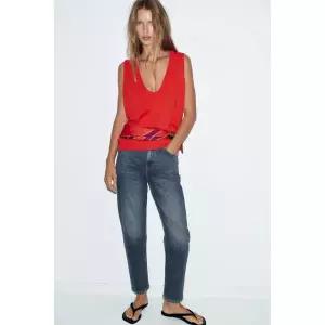 자라 ZARA 진 청바지 Z1975 맘 핏 하이웨이스트 - 블루 3880797