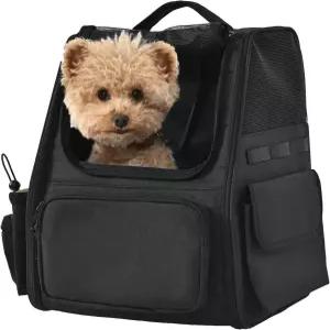 고양이와 작은 개를 위한 아마존 베이직 반려동물 백팩 메쉬가 있는 접이식 여행용 탈착식 패드 안전 목줄