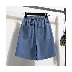 헐크 여친 여성용 바지 데님 여름 반바지 와이드 빅사이즈 청반바지 A라인 통통해 5부 KKE2