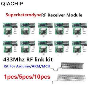 QIACHIP 433 Mhz Arduino Uno 무선 모듈 용 슈퍼헤테로다인 RF 수기  Diy 키트 안테나