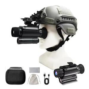 헬멧 야간 투시 단안경 장거리  8배 줌 4K 디지털  망원경  라이트