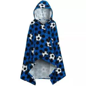 Ultimate Kids 풋볼 후드 판초 타월 블루 원 사이즈