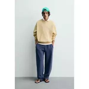 자라 ZARA 워싱 텍스트 프린트 스웨트셔츠 - 노랑 3880668