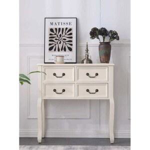 현관콘솔 서랍장 장식장 거실 엔틱 라이트 콘솔장 복도 소형 월넛