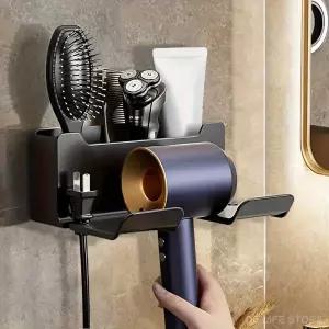 헤어 드라이어 홀더 벽걸이 브래킷 스트레이트너 스탠드 헤어드라이어 정리함 브러쉬 보관함 욕실용품