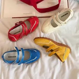 쉬헐크 여자 여성용 레드 빈티지 운동화 리얼 가죽 돼지 힐펌프스 버전 키높이 메리제인 신발 스트랩힐 KKE