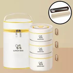 반리코 골드 보온도시락 450ml+450ml+650ml 수저 가방 (WFG3MKB)