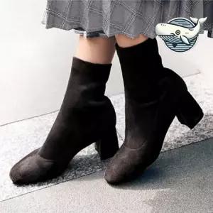 여성 미들굽 스웨이드 앵클 부츠 캐주얼 데일리 패딩부츠 가죽앵클부츠 삭스앵클부츠