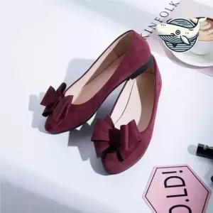 여자 리본 장식 스웨이드 플랫 슈즈 데일리 여자구두 여자단화 여성빅사이즈구두