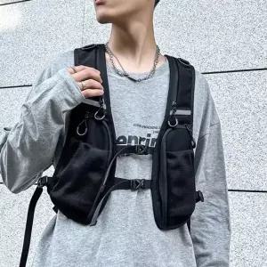 라이딩 체스트백 포켓 가슴 앞가방 힙색 등산 낚시 체스트백 배달조끼 앞가방 배달가방