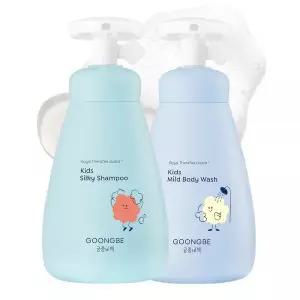 GOONGBE 목욕 시간 세트 - 한국 실키 샴푸  마일드 바디 워시 - 민감한 를 위한 완벽한 헤어  바디 케어