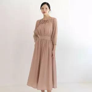 시크라인 ~XXL까지 도니타 뒷밴딩 셔링 플레어 원피스 봄 가을 나들이 오피스 하객룩 데이트 모임 미시 빅